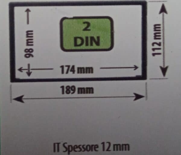 Cornice di rifinitura Autoradio 2 DIN Esterno 189mm x 112mm Spessore: 12 mm - immagine 2