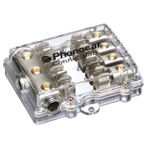 Phonocar 04489 Portafusibile 4 uscite. Fusibili 10x38 mm Cavo In 3x25 mm² Cavo Out 4x10 mm²
