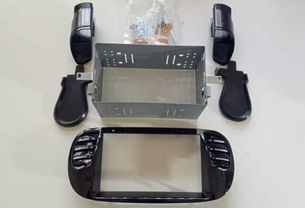 Mascherina adattatore autoradio 2 DIN Fiat 500 -08-15 nero  172x98mm