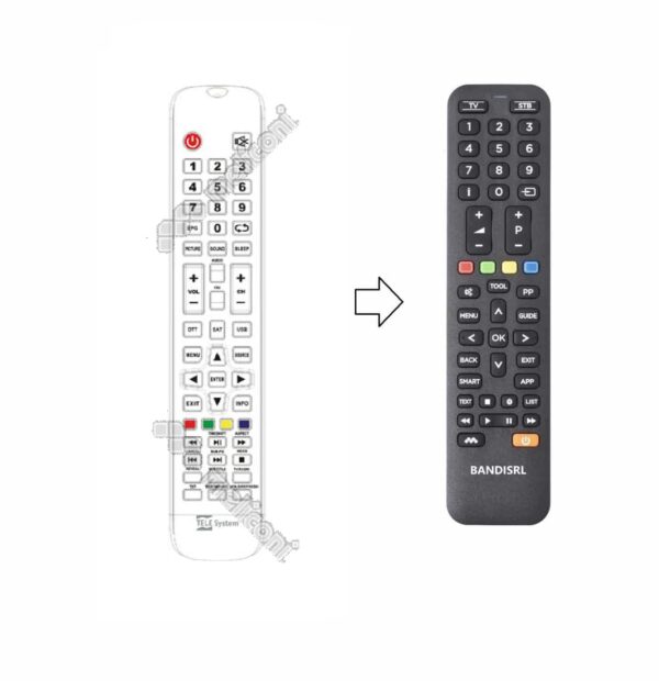 Telecomando di ricambio per TELESYSTEM TS 24 LS08 T2 S2 HEVC