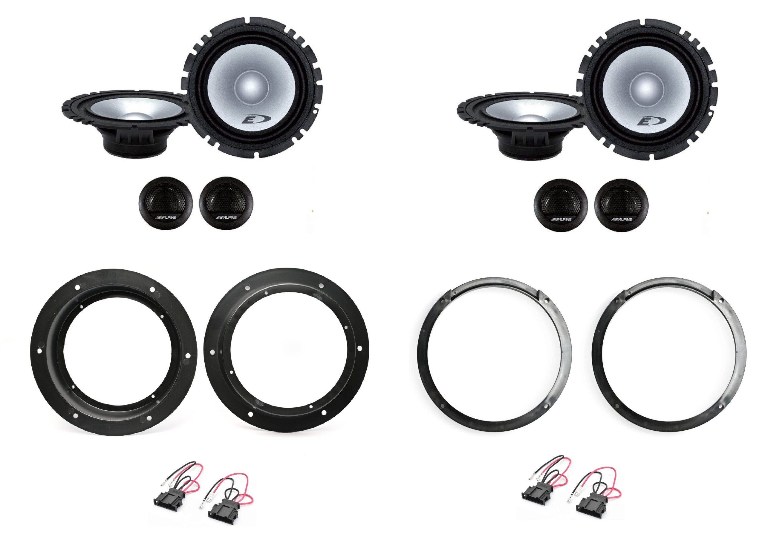 Kit 8 altoparlanti Alpine per Volkswagen Tiguan II (2016-2024) Anteriori e Posteriori