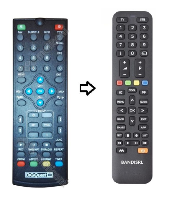 2000* Telecomando compatibile già programmato per DIGIQUEST DGQ 690 HD
