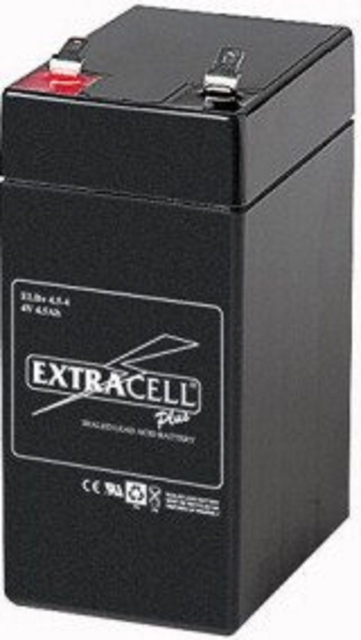 BATTERIA RICARICABILE AL PIOMBO SIGILLATA 4 VOLT 4,5 Ah MARCA EXTRACELL