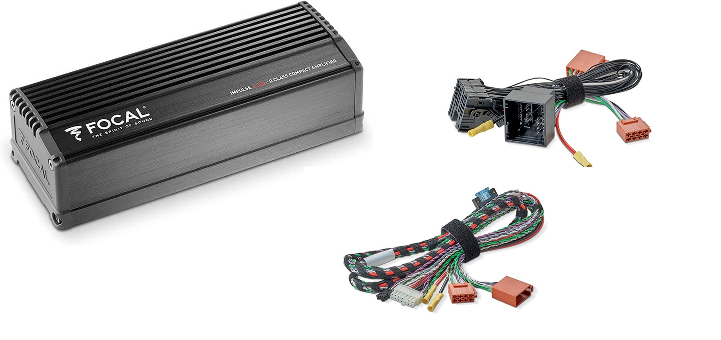 Focal Impulse 4.320 Amplificatore Digitale + cablaggi per Peugeot 308 Plug and Play