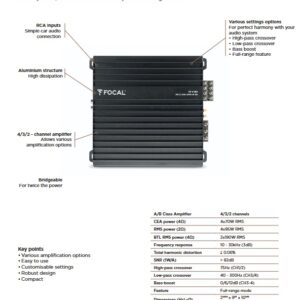 Focal 4.380 Amplificatore a 4 canali 4x 70 W RMS