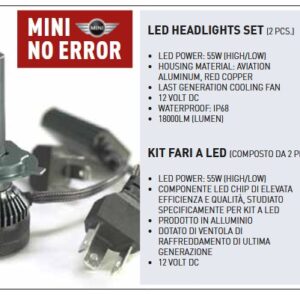Kit Led H4 per Mini Cabrio R57 serie 2006-2014 Plug and Play connettore originale