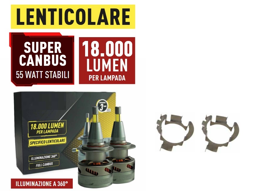 Kit Led lenticolari per Mercedes classe C T-Model (S204) 36000 lumen 6000K Abbaglianti + Anabbaglianti