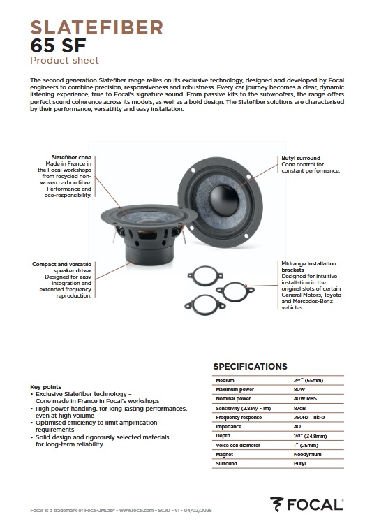 Focal Slate Fiber altoparlanti 3 vie per Audi Q3 (8U) serie dal 2011 al 2018 - immagine 3