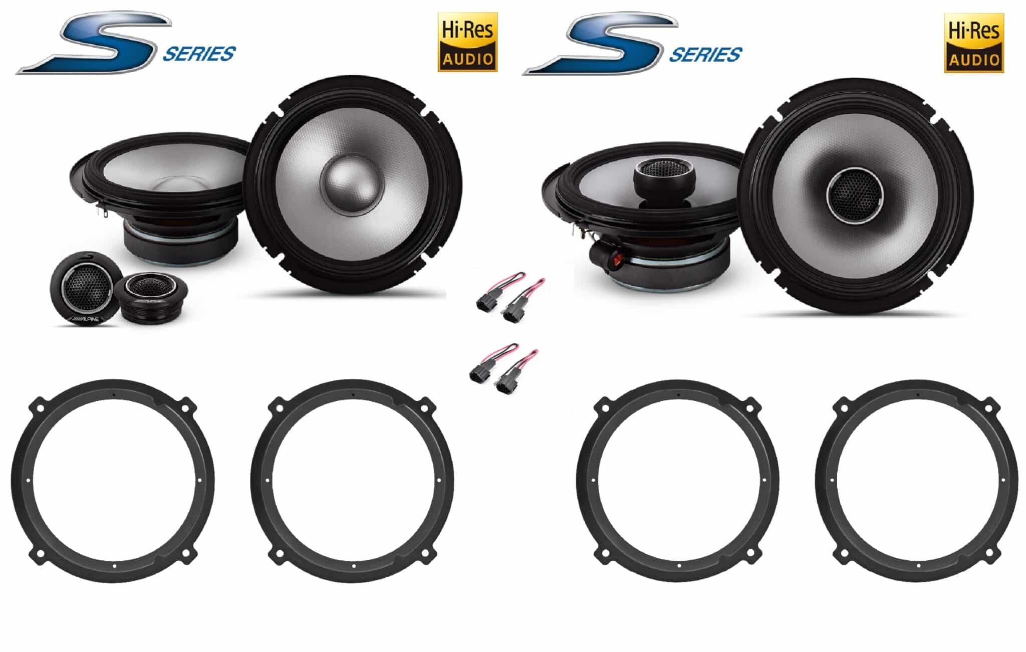 Kit 6 altoparlanti Alpine S2 per Ssangyong Rexton serie dal 2001 al 2017 Anteriori e Posteriori