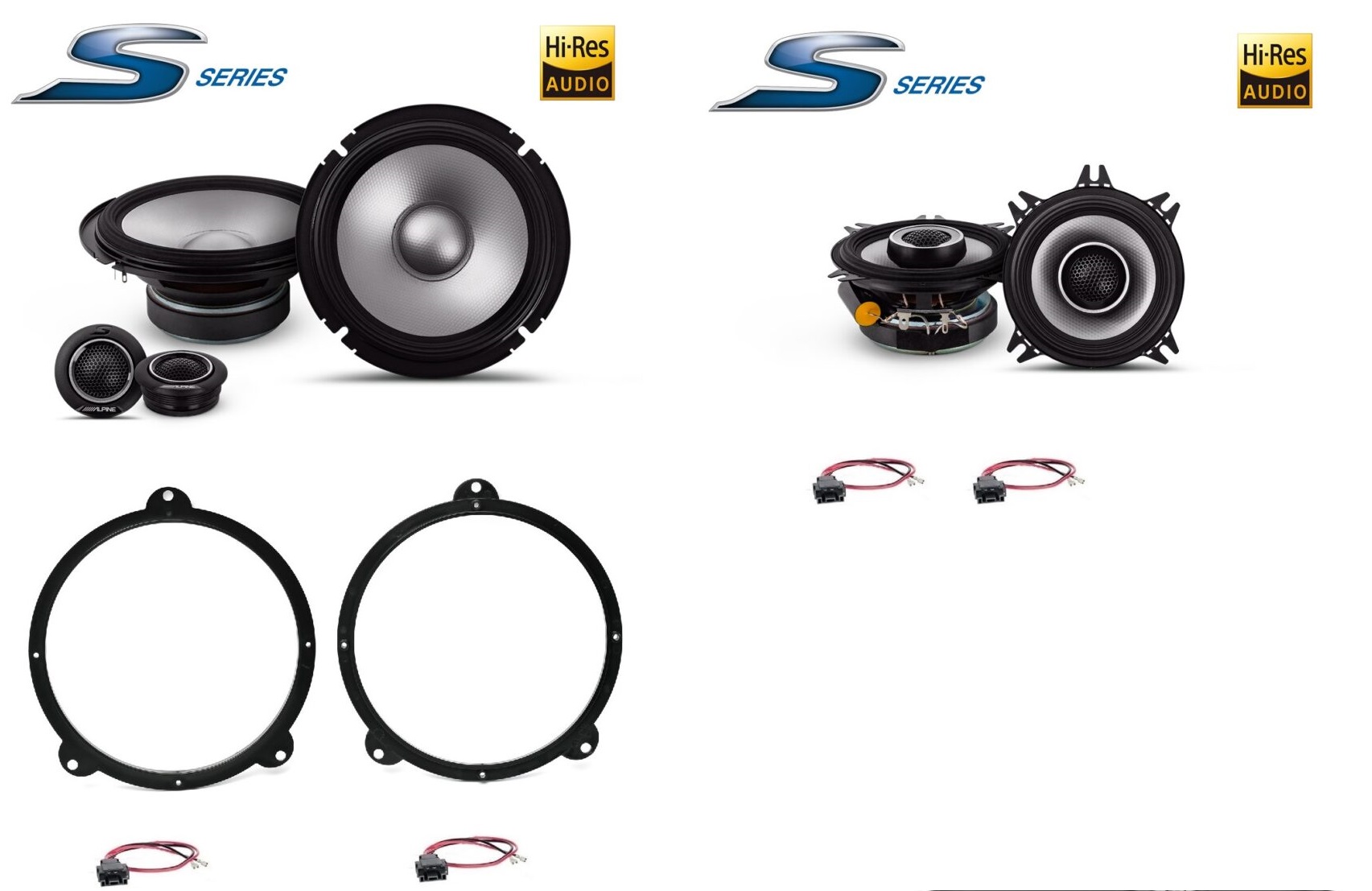 Kit altoparlanti Alpine S2 per BMW 3 Cabriolet (E46) Anteriori e Posteriori