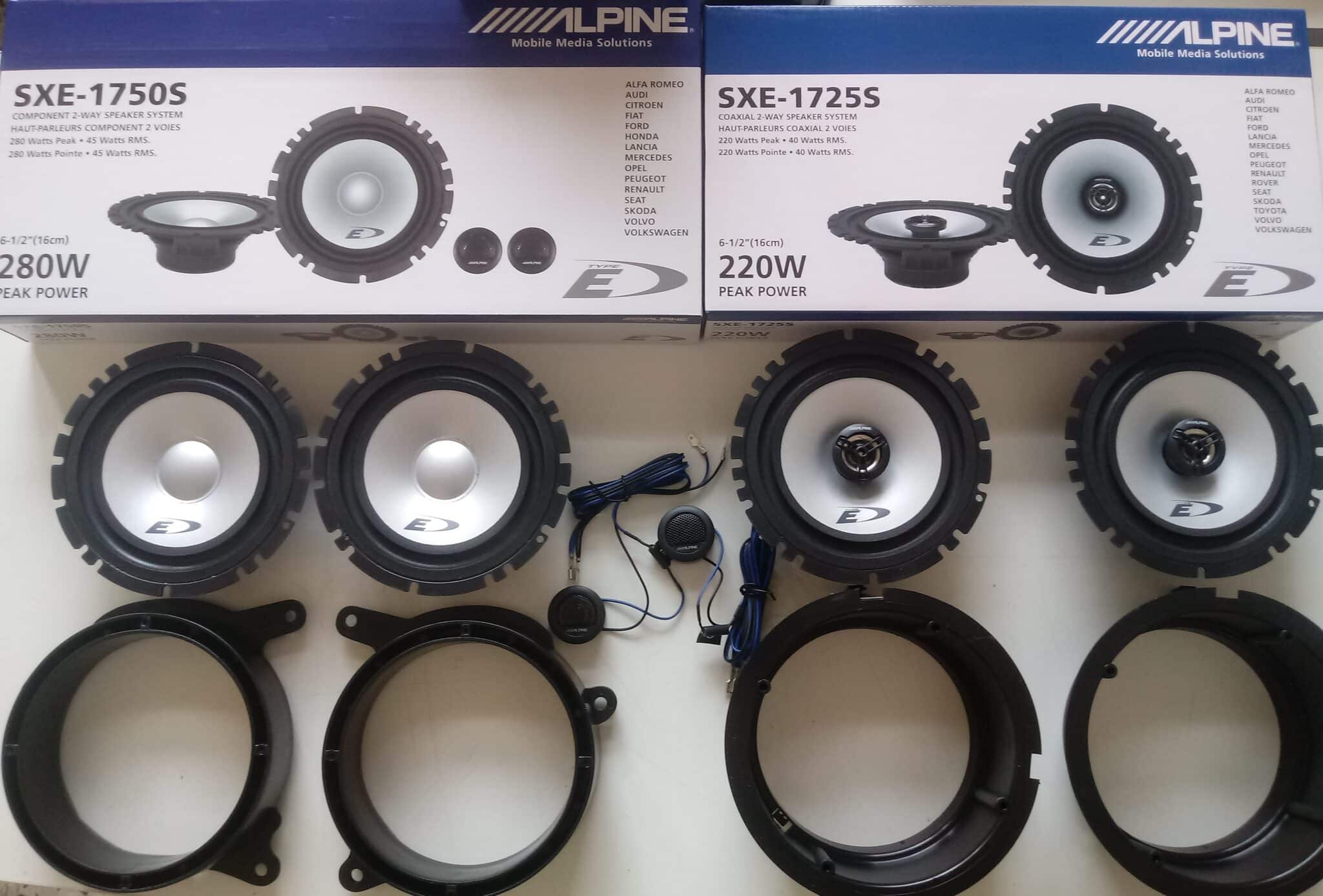 Kit 6 altoparlanti Alpine per Mercedes “E” Class (W210) Limousine '95÷'02 Anteriori e Posteriori Anteriori e Posteriori