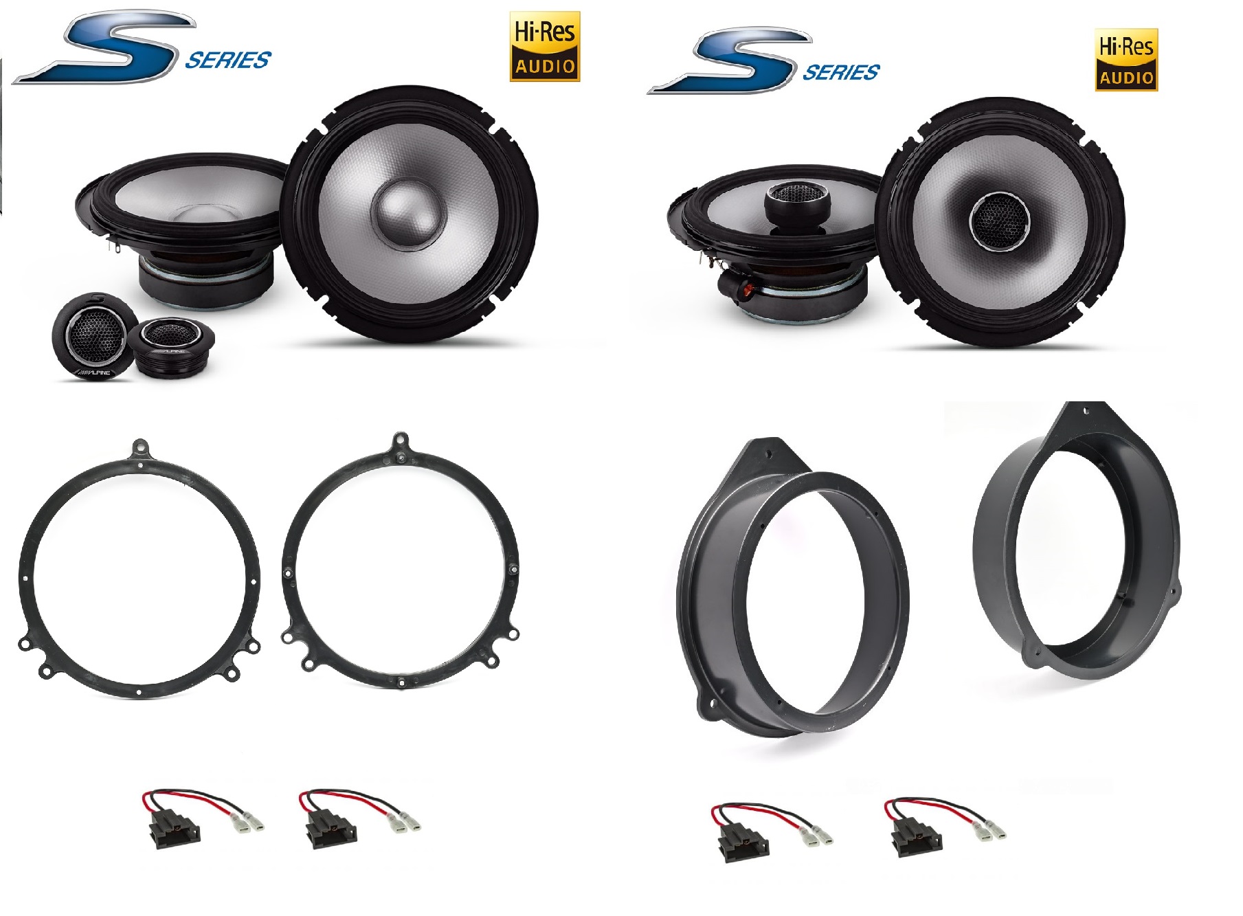 Kit 6 altoparlanti Alpine S2 per Audi A6 (4F,C6) 2004-2011 Anteriori e Posteriori