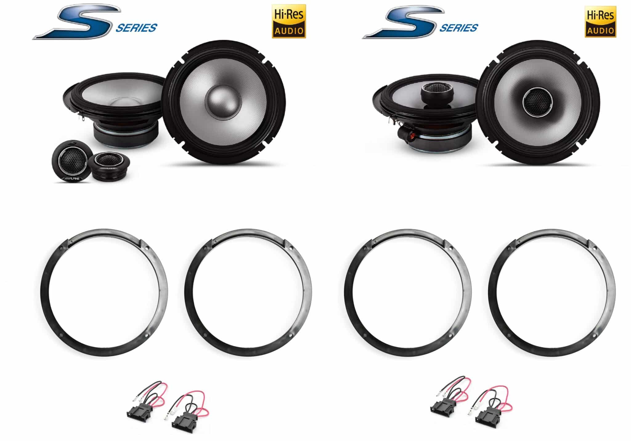 Kit 6 altoparlanti Alpine S2 per Seat Ibiza III 3° serie dal 2001 al 2008 Anteriori e Posteriori
