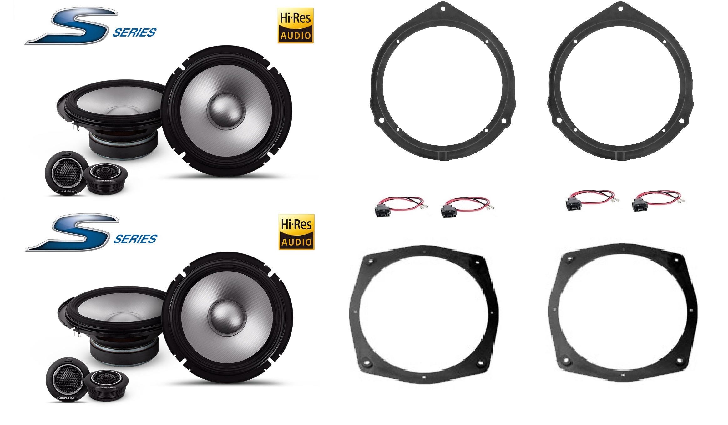 Kit 8 altoparlanti Alpine S2 per Mercedes W447 serie dal 2014 Anteriori e Posteriori