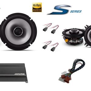 Kit amplificatore + altoparlanti Alpine S2 per Peugeot 206 Coupè Cabriolet Anteriori e Posteriori