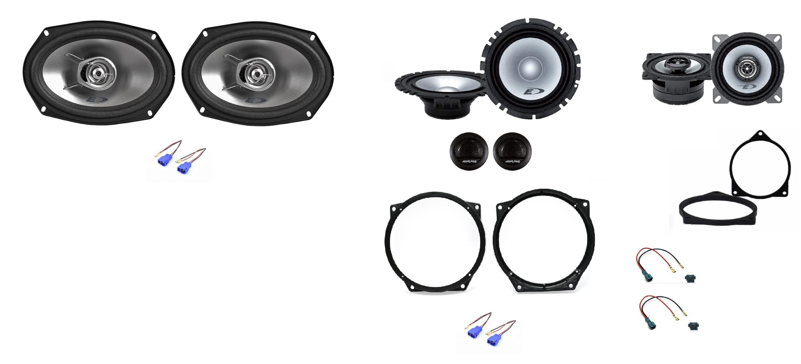 Kit 8 Altoparlanti Alpine + adattatori per Mini 3 porte (R56) serie dal 2006 al 2014