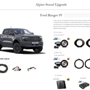 Kit Alpine linea S2 per Ford Ranger IV Altoparlanti + Processore audio DSP e amplificatore + Subwoofer