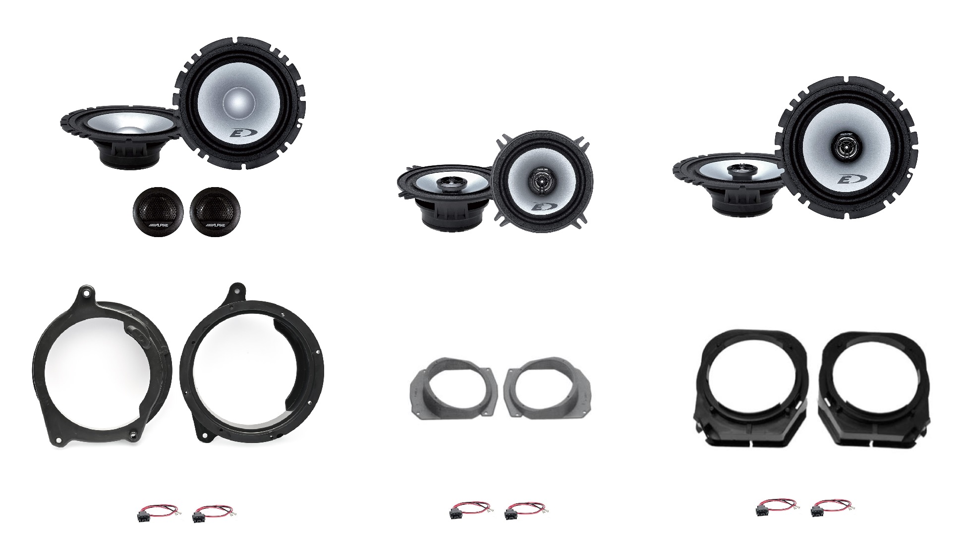 Kit 8 altoparlanti Alpine per Mercedes classe C serie W202 Anteriori e Posteriori e Cappelliera
