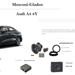 Kit Sound Upgrade Mosconi Pico V2 per Audi A3 8Y serie 2020-2023
