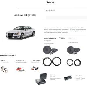 Kit Focal Inside Powered 8.2 per AUDI A5 8T Altoparlanti + Amplificatore + Subwoofer