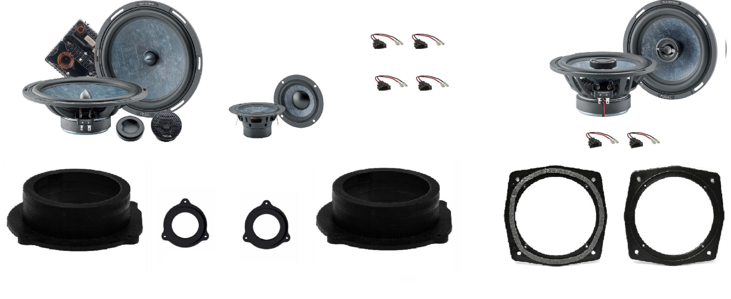 Focal Slate Fiber altoparlanti 3 vie per Audi TT (8J) serie dal 2005 al 2014 MK2
