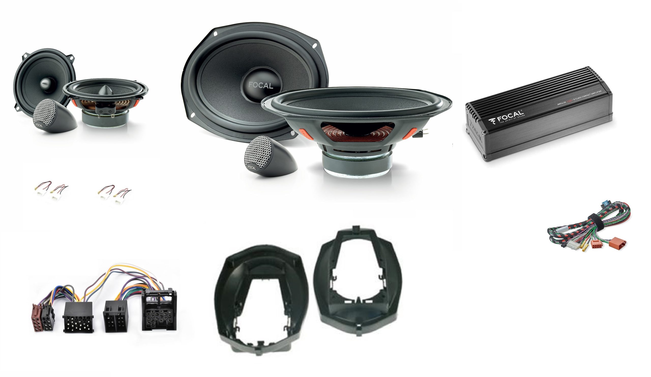 Kit Focal altoparlanti + amplificatore per BMW serie 3 e36 Sedan Anteriori e Posteriori