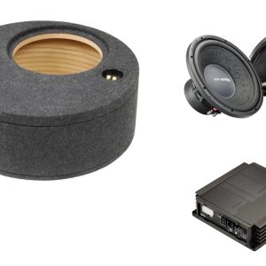 Kit Subwoofer Gladen + Mosconi PICO 1 V2 amplificatore mono made in Italy + Cassa chiusa ruota di scorta 38 litri