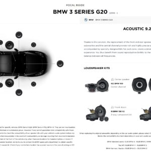 Kit Focal Inside Acoustic 9.2 per BMW serie 3 modello G20 PH 2