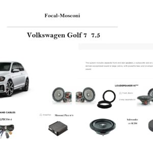 Focal / Mosconi Sound UP Volkswagen VW Golf 7 VII serie dal 2012 al 2020