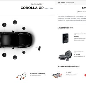 Kit altoparlanti Focal Powered 6.1 per Toyota Corolla GR (2022 - 2024)