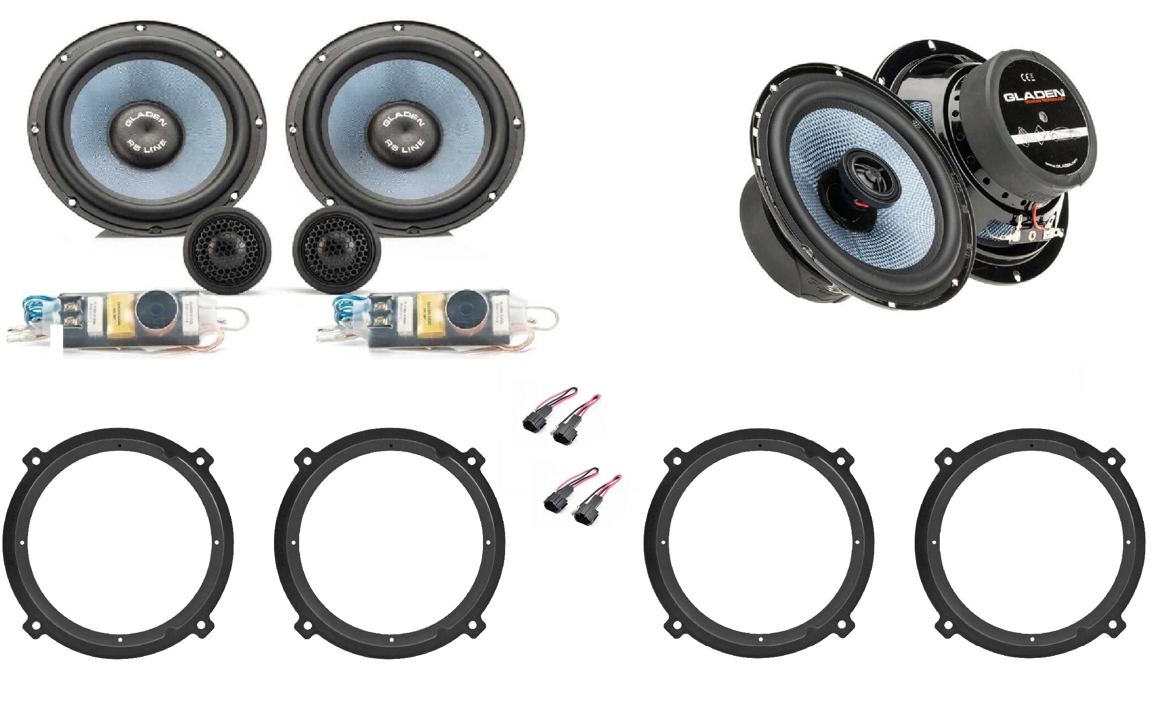 Kit 6 altoparlanti Gladen / Mosconi per Kia Sportage serie 2016 – 2021 Anteriori e Posteriori