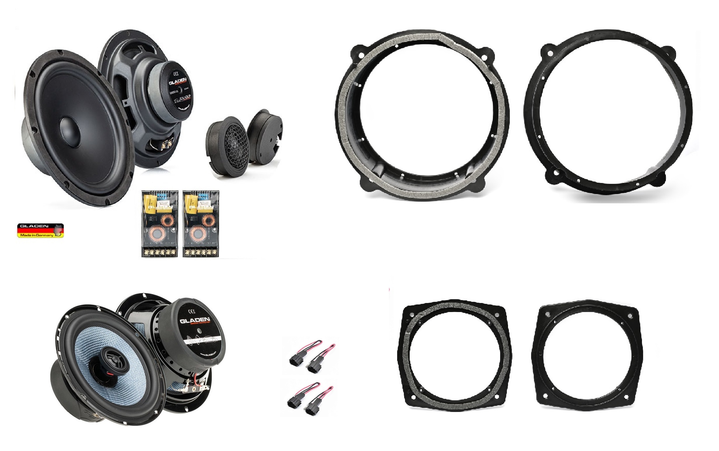 Kit 6 altoparlanti Gladen per Audi TT Anteriori e Posteriori