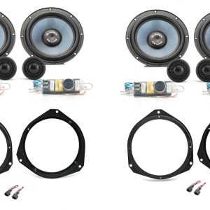 Kit 8 altoparlanti Gladen / Mosconi per BMW X5 E53 Anteriori e Posteriori