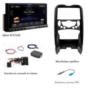 Kit multimediale Alpine ILX705D per BMW Mini Clubman (R55 )2007->2014 veicoli con climatizzatore bizona automatico