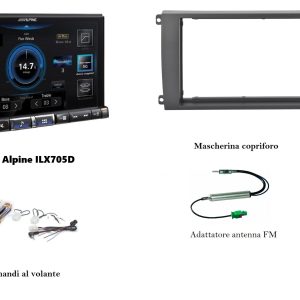 Kit multimediale Alpine ILX705D per Porsche Cayenne (9PA) serie dal 2002 al 2010