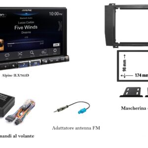 Kit multimediale Alpine ILX705D per Mercedes SLK  serie R171  dal 2004 al 2011
