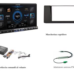 Kit multimediale Alpine ILX705D per BMW serie 5 E39 dal 1997 al 2003  in origine senza navigatore satellitare