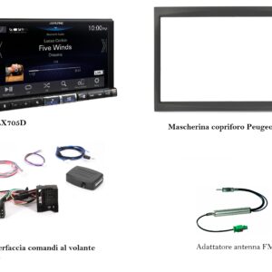 Kit multimediale Alpine ILX705D per Peugeot Partner  serie dal 2008 al 2018 Apple Car Play