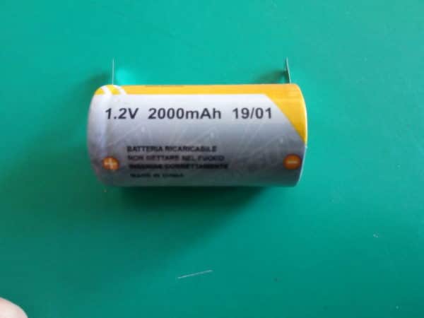 Batteria Pila SC 2000mAh 2.0Ah Ni-Cd 1,2V con lamelle a saldare per pacchi batterie trapani torce allarmi - immagine 2
