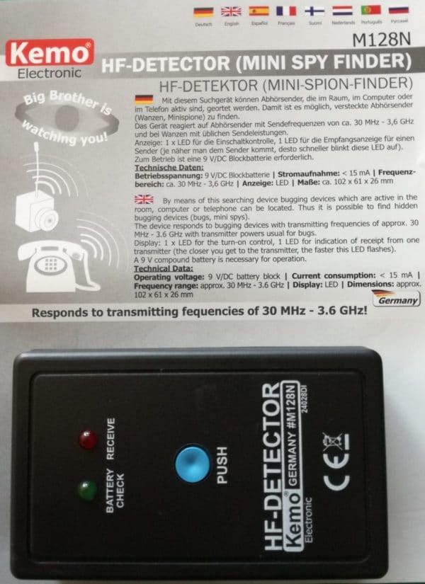 m128n kemo hf detector mini spy finder - rilevatore spie - immagine 2