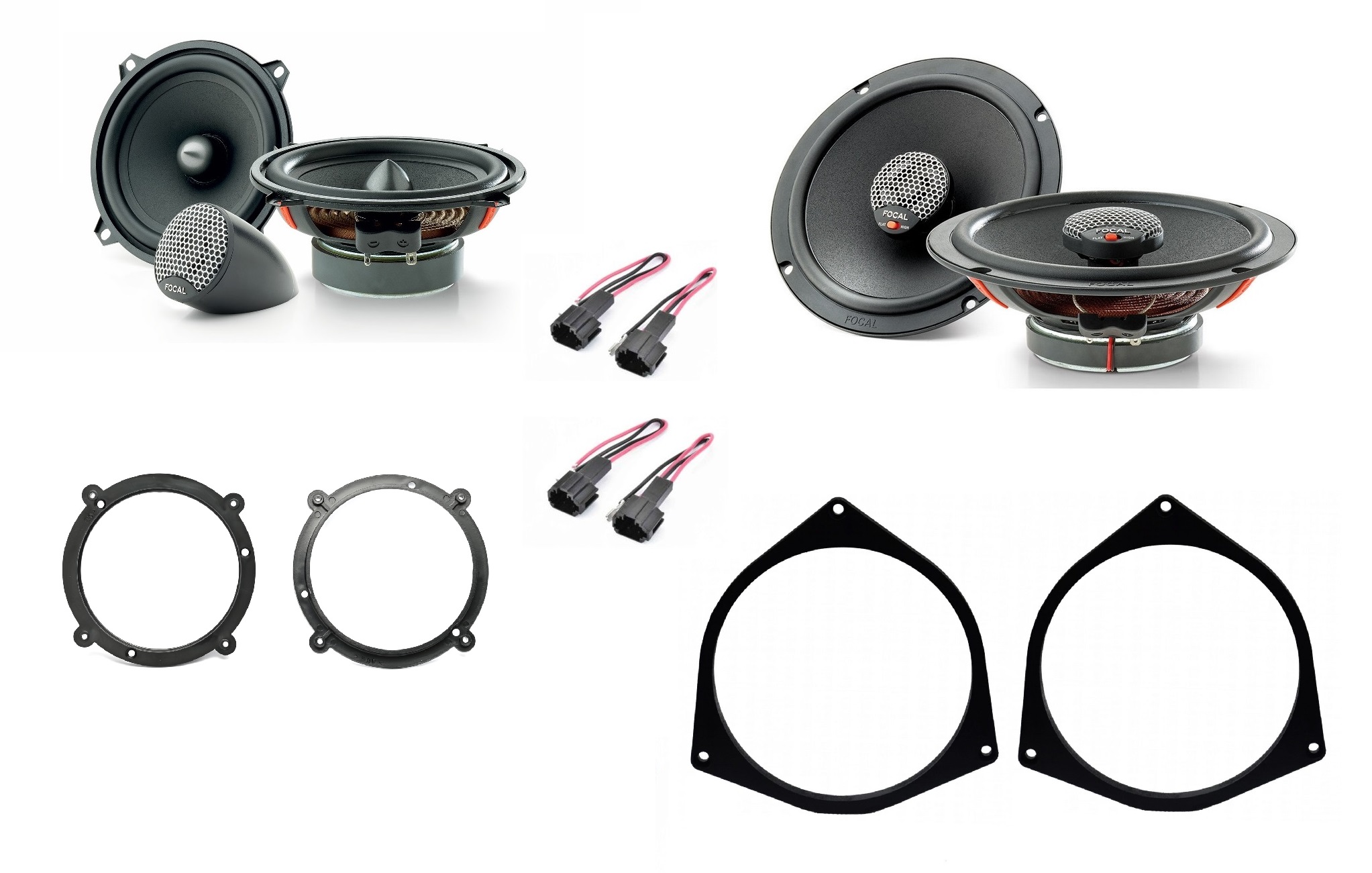Kit 6 altoparlanti Focal Universal per Audi A3 5 porte (8L) 96-03 Anteriori e Posteriori