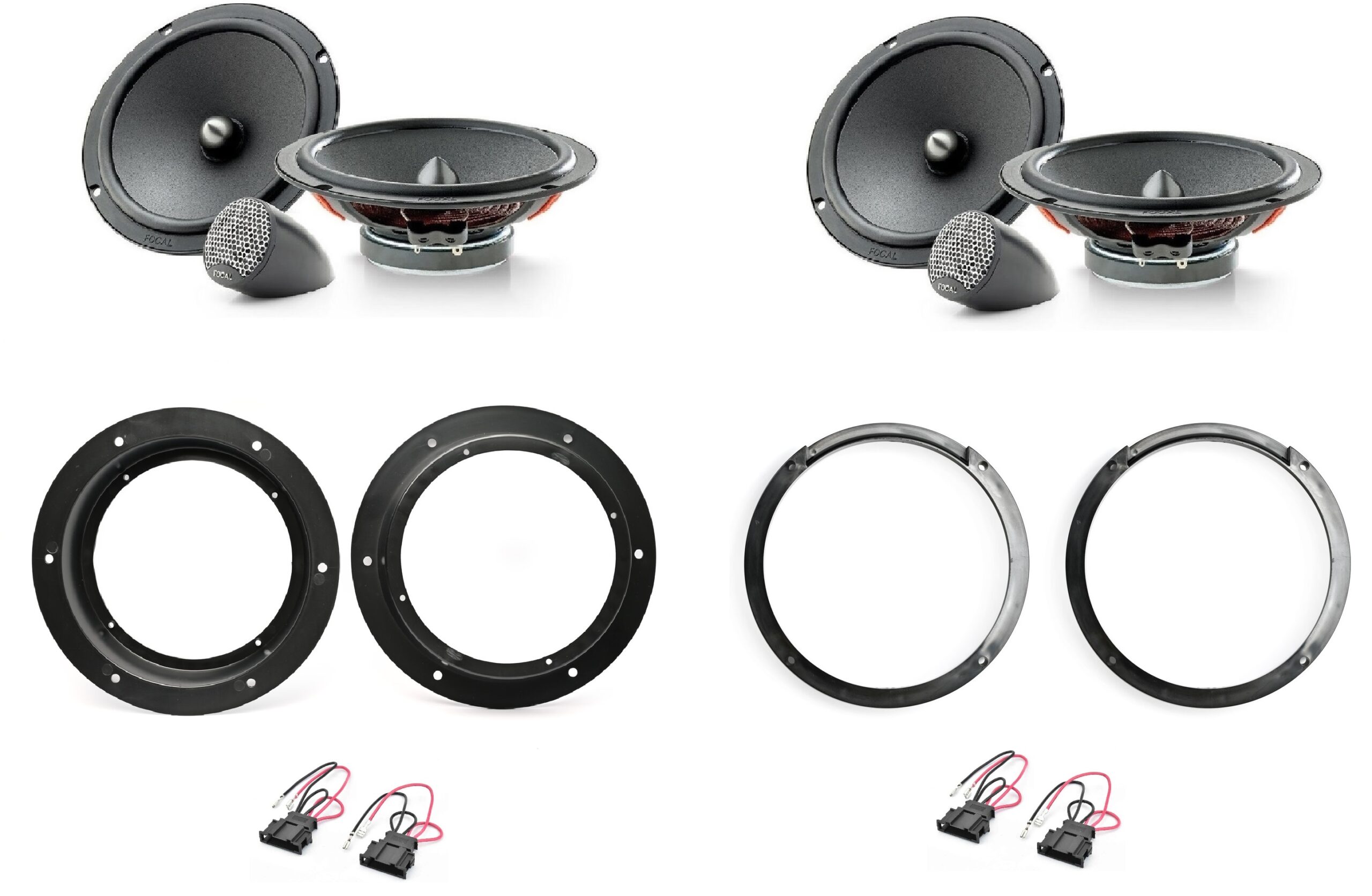 Kit 8 altoparlanti Focal Universal per Volkswagen Tiguan II (2016-2024) Anteriori e Posteriori