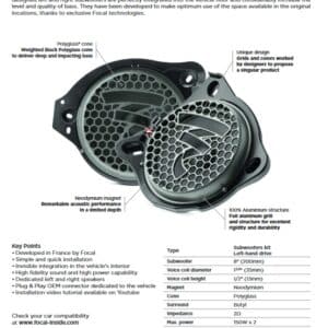 Kit Subwoofer Focal per Mercedes classe C  Berlina W205 (2014-2021)
