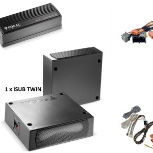 Doppio Subwoofer sottosedile + amplificatore per Ford Kuga III ISUB Twin + Amplificatore Plug and play