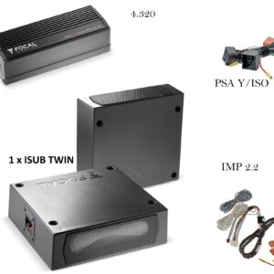 Focal Inside ISUB Twin + amplificatore + cablaggi Plug and play Peugeot 3008 ll serie (2016-2022) Doppio Subwoofer passivo ultra compatti sottosedile