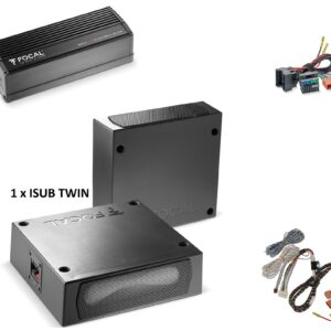 Focal Inside ISUB Twin + amplificatore + cablaggi Plug and play VW Doppio Subwoofer passivo ultra compatti sottosedile