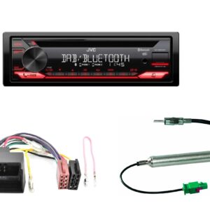Autoradio JVC con CD per Citroen C4 serie dal 2005 al 2014 DAB+ con lettore CD, USB e SD Card, frontalino estraibile e Bluetooth