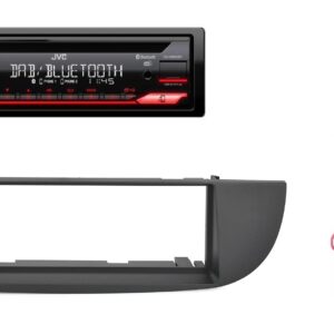 Autoradio JVC con CD per Fiat 500 DAB+ con lettore CD, USB e SD Card, frontalino estraibile e Bluetooth