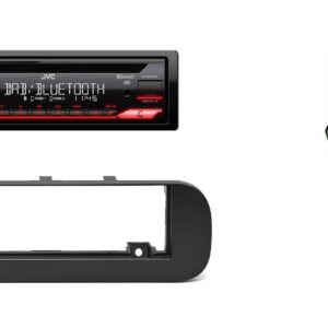 Autoradio JVC con CD per Fiat Panda (312, 319) serie dal 2012 DAB+ con lettore CD, USB e SD Card, frontalino estraibile e Bluetooth