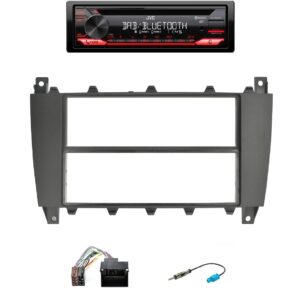 Autoradio JVC con CD per Mercedes Classe C (W203) DAB+ con lettore CD, USB e SD Card, frontalino estraibile e Bluetooth